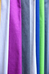 Colorful fabric is used to design out all kinds of clothes for women and men, it can be canvas or cotton, and even silk all suitable for clothes.
