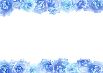 薔薇 背景フレーム　水彩 イラスト