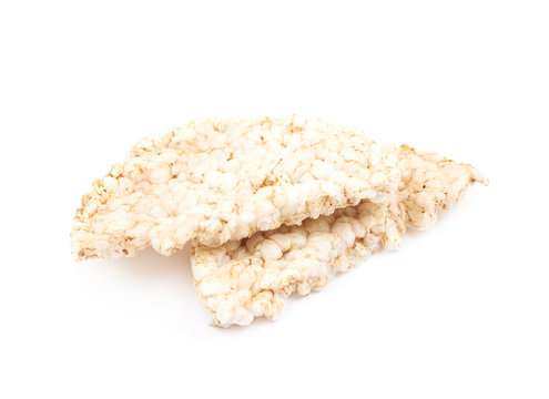 Air popped rice cakes isolated