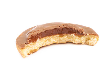 Biscuit cake with filling isolated