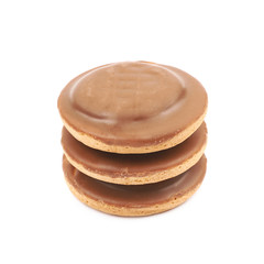 Biscuit cake with filling isolated