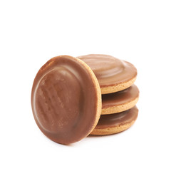 Biscuit cake with filling isolated
