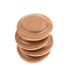 Biscuit cake with filling isolated