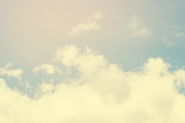 Light blue sky with white clouds for background or texture. Copy space