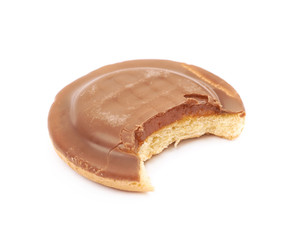 Biscuit cake with filling isolated