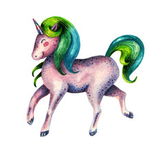 Watercolor tale unicorn