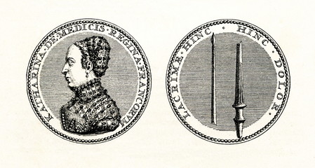 Medal to the death of the king Henry II of France (from Spamers Illustrierte  Weltgeschichte, 1894, 5[1], 510)