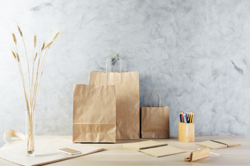 Packaging, market and shop concept