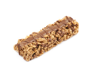 Chocolate granola bar isolated