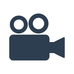 Video camera icon on white background.