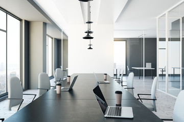 Modern boardroom with daylight