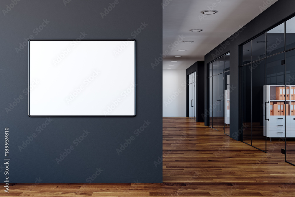 Poster modern office with empty billboard