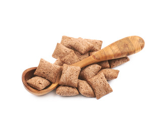 Pile of chocolate pillow cereals