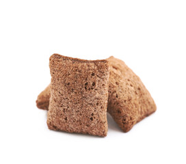 Pile of chocolate pillow cereals