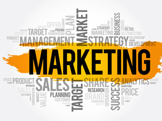 Fototapeta premium Marketing word cloud collage, business concept background