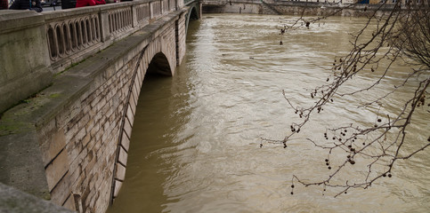Flood of the Seine 2018 in Paris France