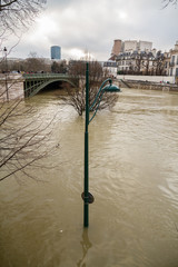 Flood of the Seine 2018 in Paris France