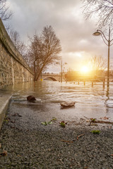 Flood of the Seine 2018 in Paris France
