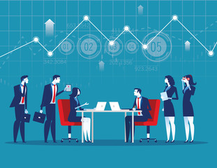 Best team for business marketing. Concept business vector illustration. Flat design style.