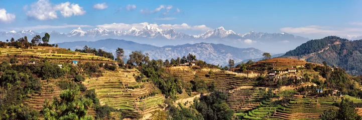 Fotobehang Nepal Landschap ten oosten van Kathmandu, Nepal
