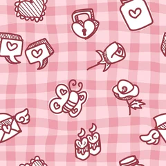 Gordijnen seamless pattern about valentines day. valentines day seamless pattern. background for valentines day. Vector Illustration. © Oka