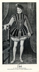 Obraz premium Portrait of King Charles IX of France by François Clouet, 1566 (from Spamers Illustrierte Weltgeschichte, 1894, 5[1], 525)