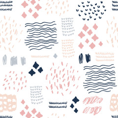 Seamless pattern with hand drawn textures.
