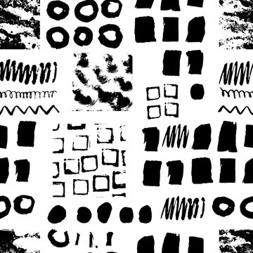 Seamless pattern with hand drawn textures.