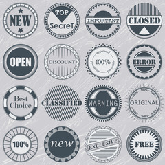 Obraz premium Collection of stamps. Set of labels. Vintage design