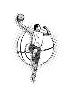 men's basketball vector illustration