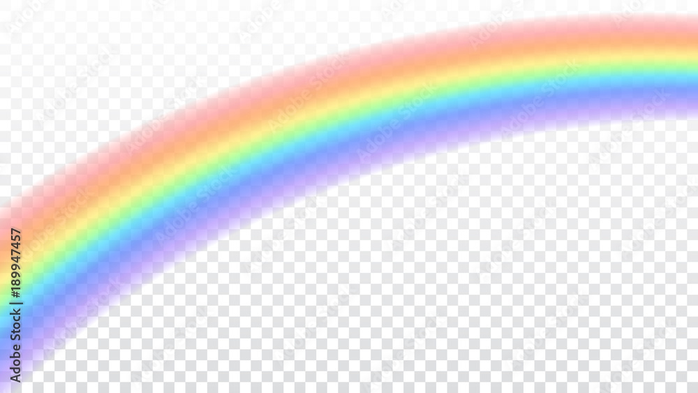 Wall mural rainbow icon realistic isolated white transparent background
