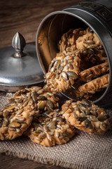 Cookies with pumpkin seeds.