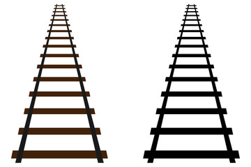 Railway track vector icon, Ladder vector icon,