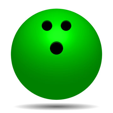 Green Bowling Ball With Shadow