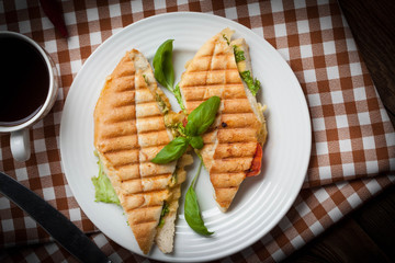 Fried toast sandwich.