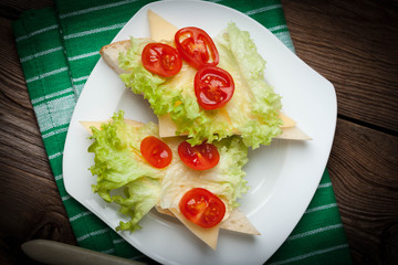 Fried toast sandwich.