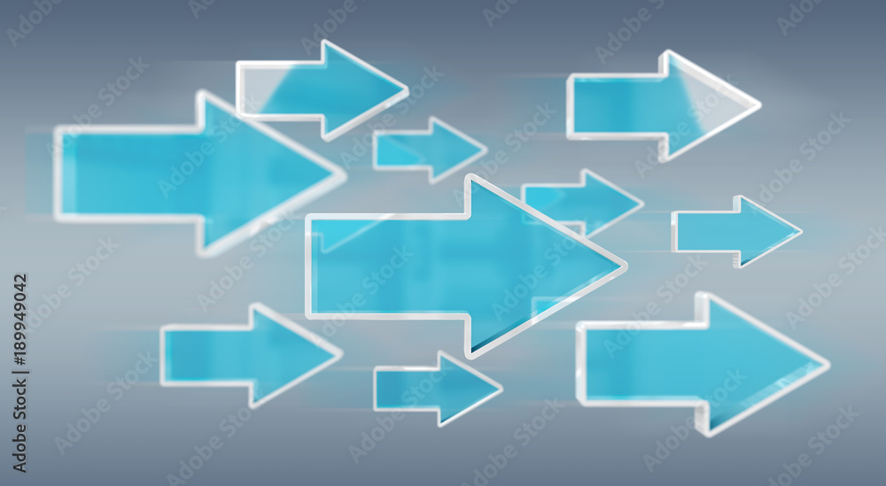 Poster digital modern blue arrow 3d rendering