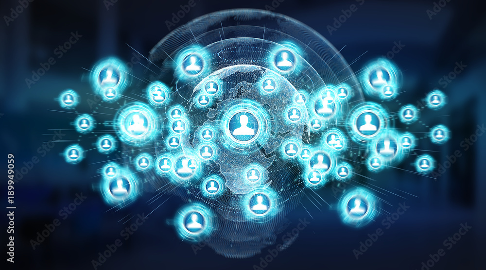 Poster social media digital interface background 3d rendering