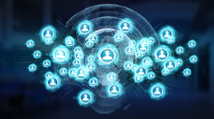 Social media digital interface background 3D rendering