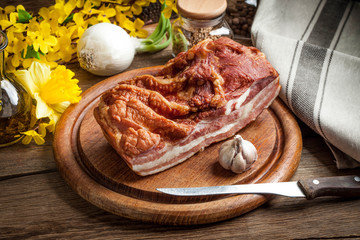 Boiled smoked bacon.