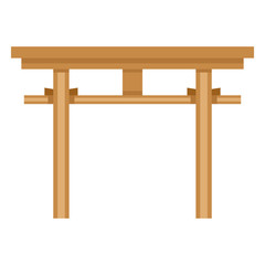Vector Single Color Flat Shinto Torii Gate Icon