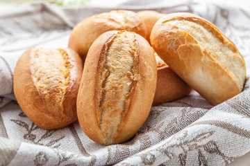 Freshly baked crusty rolls