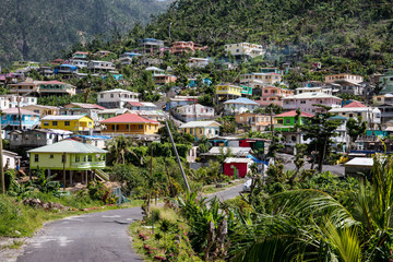 Beautiful village of Soufrière on the southwest coast of Dominica