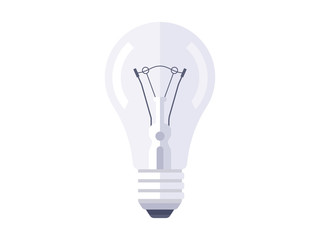 Incandescent light bulb flat design. Vector illustration