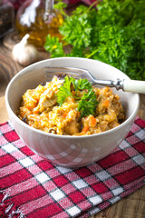 Risotto with vegetables.