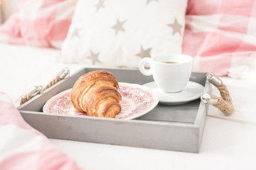 Morning. Breakfast in the bed