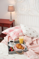 Morning. Breakfast in the bed
