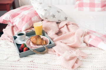 Morning. Breakfast in the bed