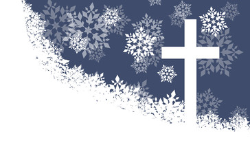 Snowflake abstract vector background in red color with christmas christianity