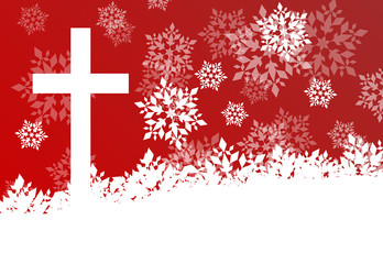 Snowflake abstract vector background in red color with christmas christianity